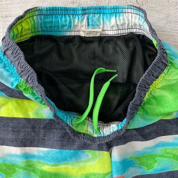 Under Armour stripe bathing suit w/mesh lining & drawstring big boys sz youth S - Picture 4 of 7